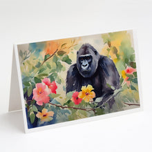 Load image into Gallery viewer, Gorilla Greeting Cards - Blank Note Cards – 8-Pack of Artist-Designed Cards with Envelopes