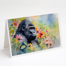 Load image into Gallery viewer, Gorilla Greeting Cards - Blank Note Cards – 8-Pack of Artist-Designed Cards with Envelopes