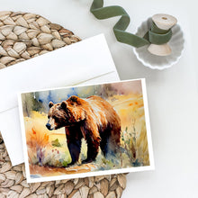 Load image into Gallery viewer, Grizzly Bear Greeting Cards - Blank Note Cards – 8-Pack of Artist-Designed Cards with Envelopes