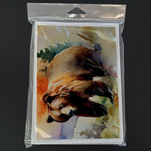 Load image into Gallery viewer, Grizzly Bear Greeting Cards - Blank Note Cards – 8-Pack of Artist-Designed Cards with Envelopes