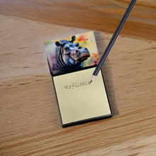 Load image into Gallery viewer, Hippopotamus Sticky Note Holder- Refiilable Desk Accessory Note Pad