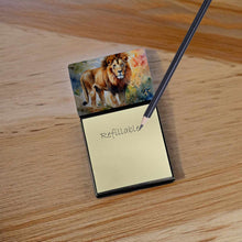 Load image into Gallery viewer, Lion Sticky Note Holder- Refiilable Desk Accessory Note Pad