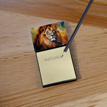 Load image into Gallery viewer, Lion Sticky Note Holder- Refiilable Desk Accessory Note Pad