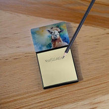 Load image into Gallery viewer, Llama Sticky Note Holder- Refiilable Desk Accessory Note Pad