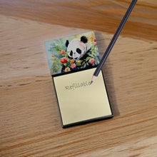 Load image into Gallery viewer, Panda Sticky Note Holder- Refiilable Desk Accessory Note Pad
