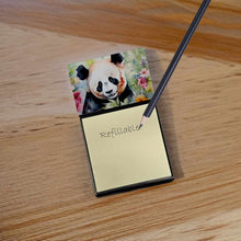 Load image into Gallery viewer, Panda Sticky Note Holder- Refiilable Desk Accessory Note Pad