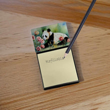 Load image into Gallery viewer, Panda Sticky Note Holder- Refiilable Desk Accessory Note Pad