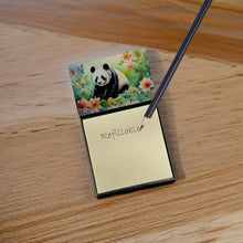 Load image into Gallery viewer, Panda Sticky Note Holder- Refiilable Desk Accessory Note Pad