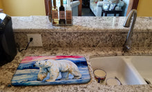 Load image into Gallery viewer, Polar Bear Dish Drying Mat