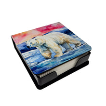 Load image into Gallery viewer, Polar Bear PU Leather Note Paper Holder