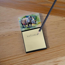Load image into Gallery viewer, Rhinoceros Sticky Note Holder- Refiilable Desk Accessory Note Pad