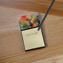 Load image into Gallery viewer, Deer Stag Sticky Note Holder- Refiilable Desk Accessory Note Pad