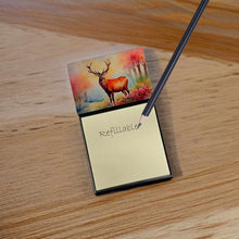 Load image into Gallery viewer, Deer Stag Sticky Note Holder- Refiilable Desk Accessory Note Pad
