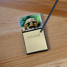 Load image into Gallery viewer, Turtles Tortoises Sticky Note Holder- Refiilable Desk Accessory Note Pad