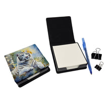 Load image into Gallery viewer, White Tiger PU Leather Note Paper Holder