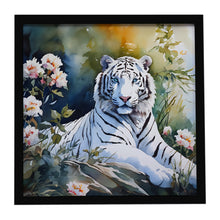 Load image into Gallery viewer, White Tiger Framed Metal Print