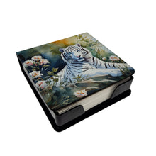 Load image into Gallery viewer, White Tiger PU Leather Note Paper Holder