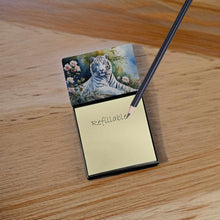 Load image into Gallery viewer, White Tiger Sticky Note Holder- Refiilable Desk Accessory Note Pad