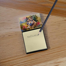 Load image into Gallery viewer, Wolves Wolf  Sticky Note Holder- Refiilable Desk Accessory Note Pad