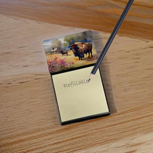 Load image into Gallery viewer, Wood Bison Sticky Note Holder- Refiilable Desk Accessory Note Pad