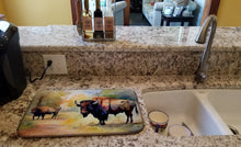 Load image into Gallery viewer, Wood Bison Dish Drying Mat