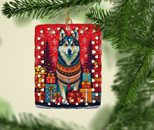 Load image into Gallery viewer, Alaskan Malamute Holiday Christmas Porcelain Ornament