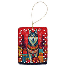 Load image into Gallery viewer, Alaskan Malamute Holiday Christmas Porcelain Ornament
