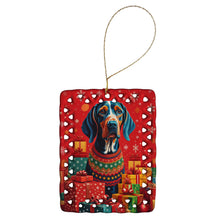 Load image into Gallery viewer, American English Coonhound Holiday Christmas Porcelain Ornament