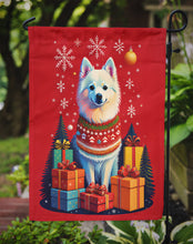 Load image into Gallery viewer, American Eskimo Holiday Christmas Garden Flag – Outdoor Decorative Yard Flag