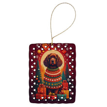 Load image into Gallery viewer, American Water Spaniel Holiday Christmas Porcelain Ornament