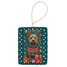 Load image into Gallery viewer, Australian Terrier Holiday Christmas Porcelain Ornament