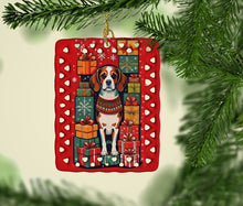 Load image into Gallery viewer, Beagle Holiday Christmas Porcelain Ornament