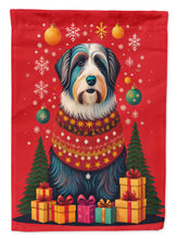 Load image into Gallery viewer, Bearded Collie Holiday Christmas House Flag