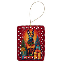 Load image into Gallery viewer, Belgian Malinois Holiday Christmas Porcelain Ornament