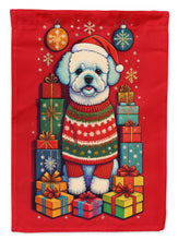 Load image into Gallery viewer, Bichon Frise Holiday Christmas House Flag