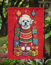 Load image into Gallery viewer, Bichon Frise Holiday Christmas Garden Flag – Outdoor Decorative Yard Flag