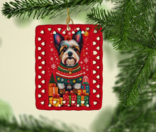 Load image into Gallery viewer, Biewer Terrier Holiday Christmas Porcelain Ornament