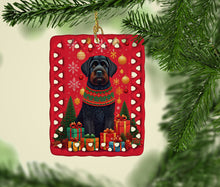 Load image into Gallery viewer, Black Russian Terrier Holiday Christmas Porcelain Ornament
