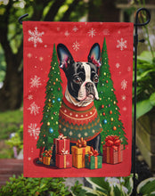 Load image into Gallery viewer, Boston Terrier Holiday Christmas Garden Flag – Outdoor Decorative Yard Flag