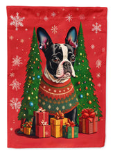 Load image into Gallery viewer, Boston Terrier Holiday Christmas Garden Flag – Outdoor Decorative Yard Flag