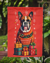 Load image into Gallery viewer, Fawn Boxer Cropped Ears Holiday Christmas Garden Flag – Outdoor Decorative Yard Flag