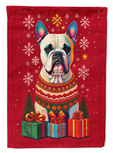 Load image into Gallery viewer, White Boxer Cropped Ears Holiday Christmas Garden Flag – Outdoor Decorative Yard Flag