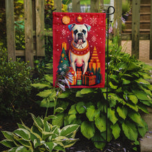 Load image into Gallery viewer, White Boxer Holiday Christmas Garden Flag – Outdoor Decorative Yard Flag