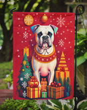 Load image into Gallery viewer, White Boxer Holiday Christmas Garden Flag – Outdoor Decorative Yard Flag