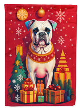 Load image into Gallery viewer, White Boxer Holiday Christmas Garden Flag – Outdoor Decorative Yard Flag