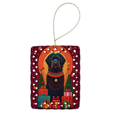 Load image into Gallery viewer, Black Briard Holiday Christmas Porcelain Ornament
