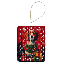 Load image into Gallery viewer, Brittany Spaniel Holiday Christmas Porcelain Ornament