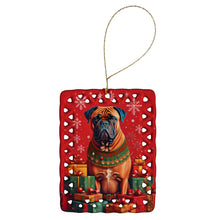 Load image into Gallery viewer, Bullmastiff Holiday Christmas Porcelain Ornament
