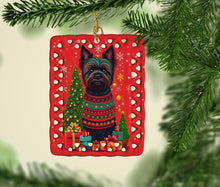 Load image into Gallery viewer, Black Cairn Terrier Holiday Christmas Porcelain Ornament