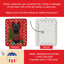 Load image into Gallery viewer, Black Cairn Terrier Holiday Christmas Porcelain Ornament